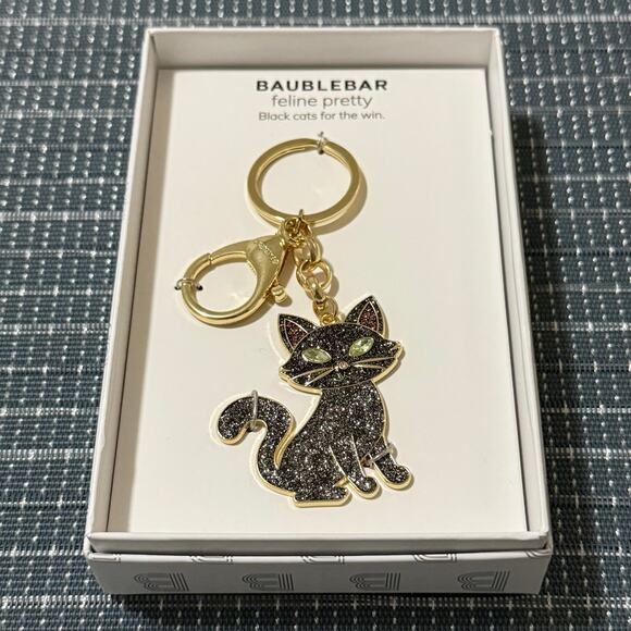 NEW | BAUBLEBAR | Feline Pretty Black Cat Bag Charm / Key Chain Charm - Picture 2 of 2